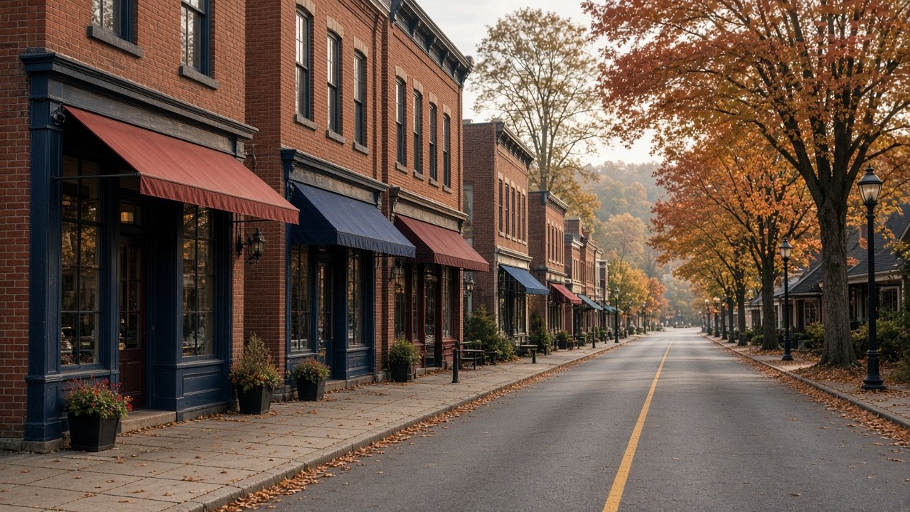 Small-town Kentucky main street near Radcliff